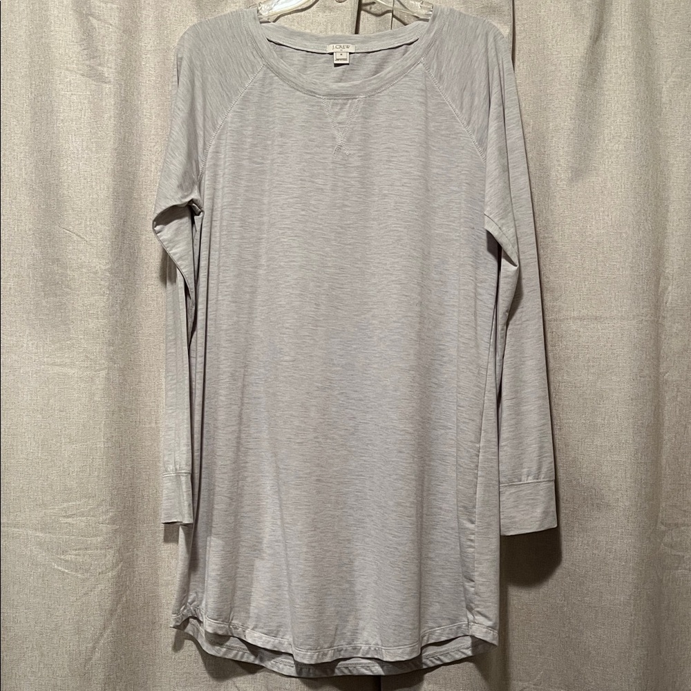 J. Crew Light Heather Grey Long Sleeve T-Shirt Dress Size Medium
